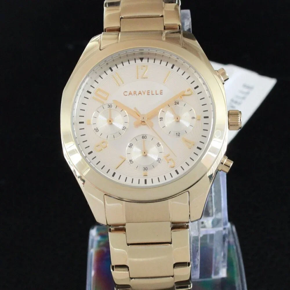 Caravelle Ladies Chronograph By Bulova Champagne Dial 36mm